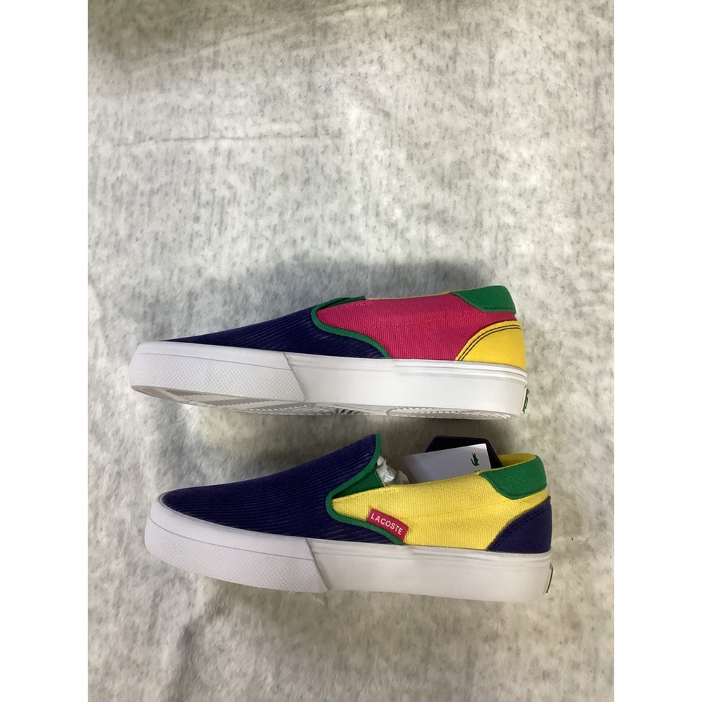 Lacoste Jump Serve Slip 2231 CUJ Colorblock Corduroy‎ Sneakers Multi 3.5 USA